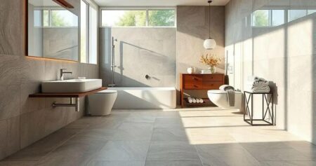 banheiro de porcelanato