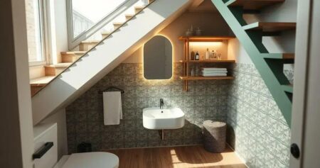 banheiro embaixo da escada