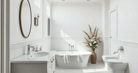 Como criar um banheiro branco com detalhes dourados? banheiro branco com dourado