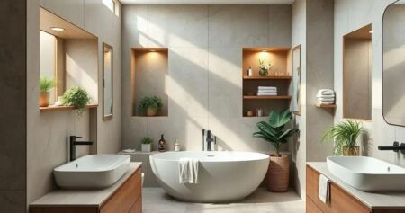 banheiro moderno com nicho