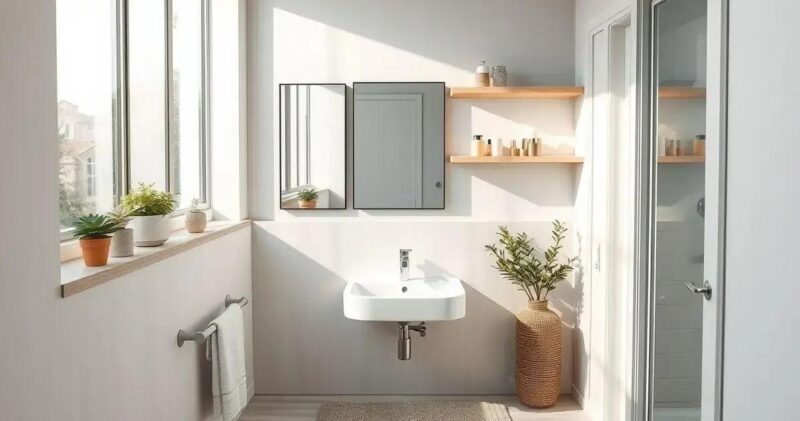 Como decorar um banheiro quadrado pequeno? banheiro quadrado pequeno