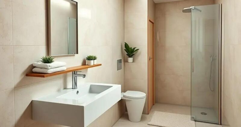 banheiro simples e elegante